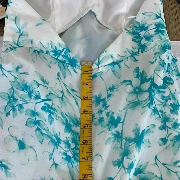 NWT Jill Stuart High Low Halter Maxi Dress Turquoise White Size 4 - Picture 13 of 16